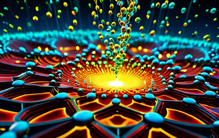 A vibrant and captivating abstract scientific illustration showcasing the unique properties of nanoparticles. Microscopic gold nanoparticles shimmer and shift their color from a classic metallic yellow to striking reds, blues, and greens, demonstrating quantum effects at the nanoscale. The image features a swirling, luminous cloud of these particles against a blurred, futuristic laboratory background, symbolizing profound scientific discovery and innovation. The overall impression is one of high technology and wonder. Fully clothed, appropriate attire, safe for work, appropriate content, family-friendly, high quality, professional render, ultra-detailed.